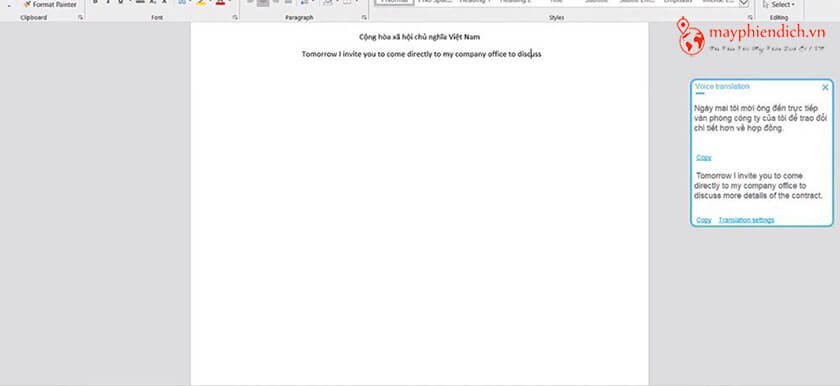 Cách sử dụng lệnh Voice Translate